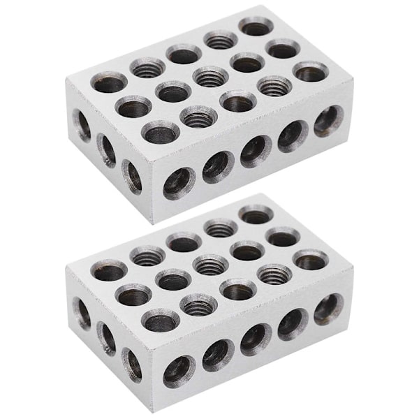 123 Block 1 2 3 Block Metrisk Krom Stål Silver 1 Par 1‑2‑3 Block 23 Hål Matchade 0,0002In Maskinist 123 Jigg Ultra Precision Industriell Tillförsel