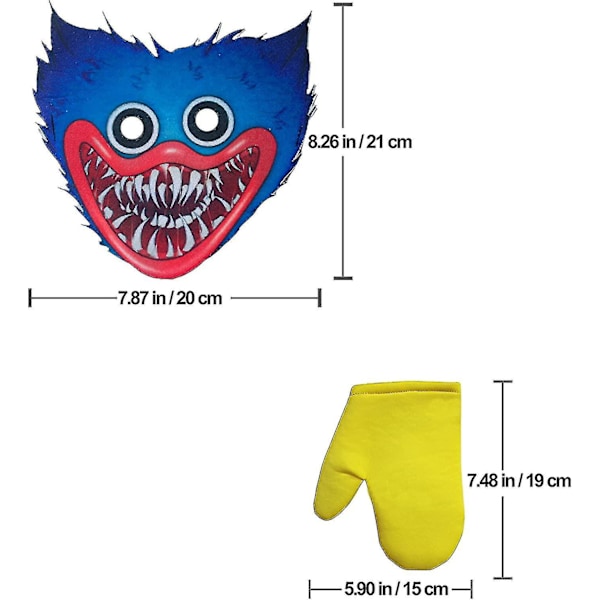 Poppy Playtime Huggy Wuggys Kostyme for Barn, Spill Huggy Wuggys Cosplay Karneval Horror Monster Jumpsuit (L)