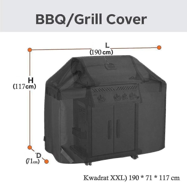 5 kokoa vedenpitävä BBQ-grillin cover Aespa 100*60*150cm