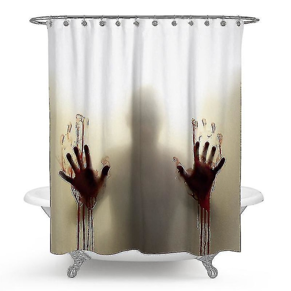 Personlig duschdraperi vattentät Halloween tema dekoration rekvisita för hem 180x180cm B