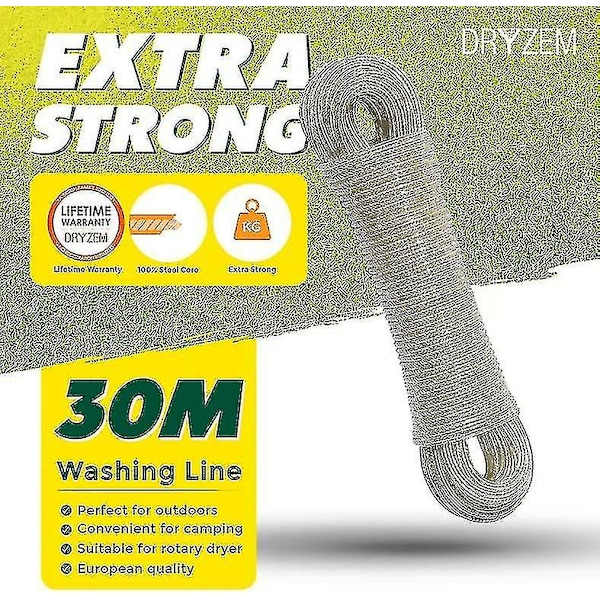 Tvättlinerep 30m 100ft 30M