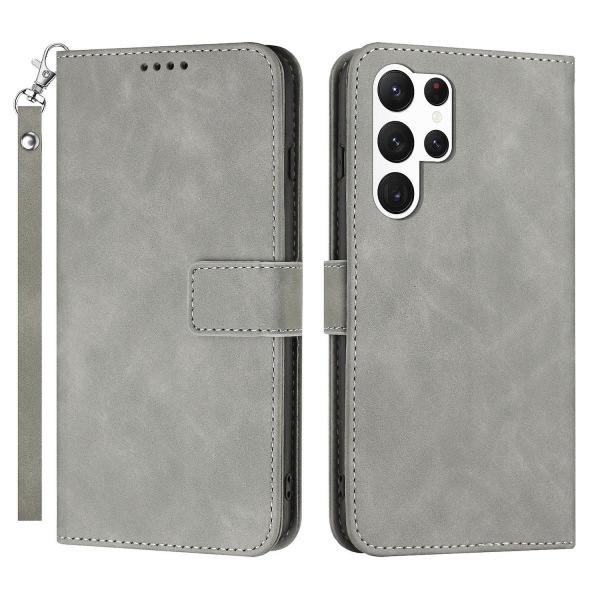 For Samsung Galaxy S23 Ultra Slim Fit Telefondeksel Magnetisk Lukkestativ Mobiltelefon Flip Lommebokdeksel Grey Samsung Galaxy S23 Ultra