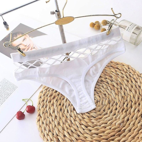 New Seamless Panties Hollow Out Sexy Women Underwear Sports High Waist Cotton Panties Sex G-string Fit Sexy Female Underpants White 1pc