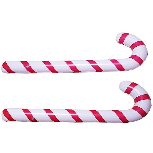 2/4 stk Julepynt Oppustelige Slikkepind Rød Hvid Slikkepind Balloner til Julepynt Festdekorationer 4pcs Christmas Cane
