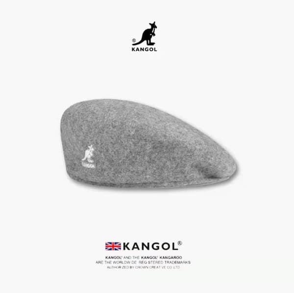 Kangol 504 Flat Cap - Grå Hvit (Herre & Dame) gråhvit gråvit M（56-58cm）
