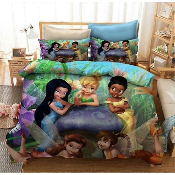 v4861 Sengetøy 3 stk Dynetrekk TinkerBell Tegneserier Sengetøysett Størrelse Barnesengetøy IU4861 135x200cm 53x78in