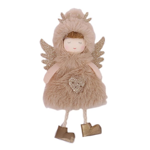 Antler Angel Pendant Fabric Gift Xmas Fluffy Angel Doll Decoration Pendant Holiday Decor Coffee