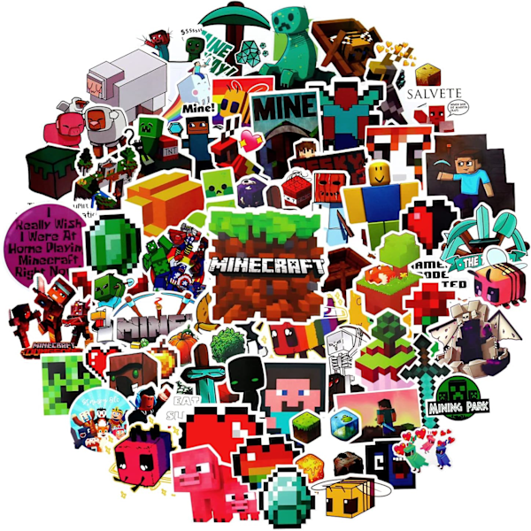 100 stk Minecraft klistremerker pakke bilklistremerker minecraft klistremerker bombe mix klistremerker