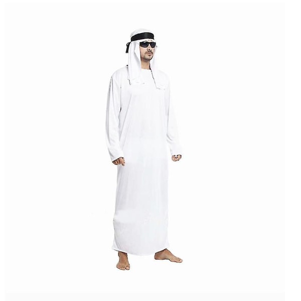 Arabiska kläder för män Arabemiraten Halloween Cosplay Klänning Fancy Dress Set (exklusive solglasögon) M