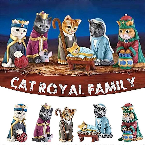 Katt-Julkrubba Inomhus Katt-Julkrubba Katt-Juldekoration Söt Katt