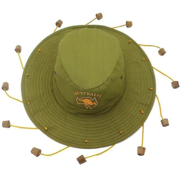 Aikuisten Australian Folklore-hattu, 12-helmeinen puuvillainen aurinkovisiiri, koristeelliset asusteet korkilla SIZE 57