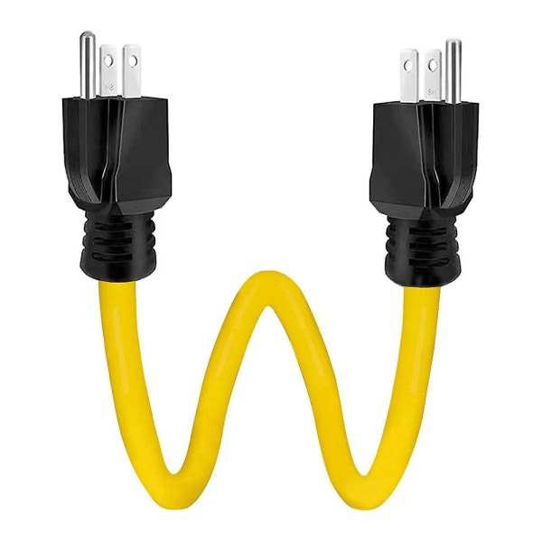 Male Extension Cord, Rv & Generator Adapter Cord, 5-15p For Transfer Switch, 12awg 125v Double Male Yellow