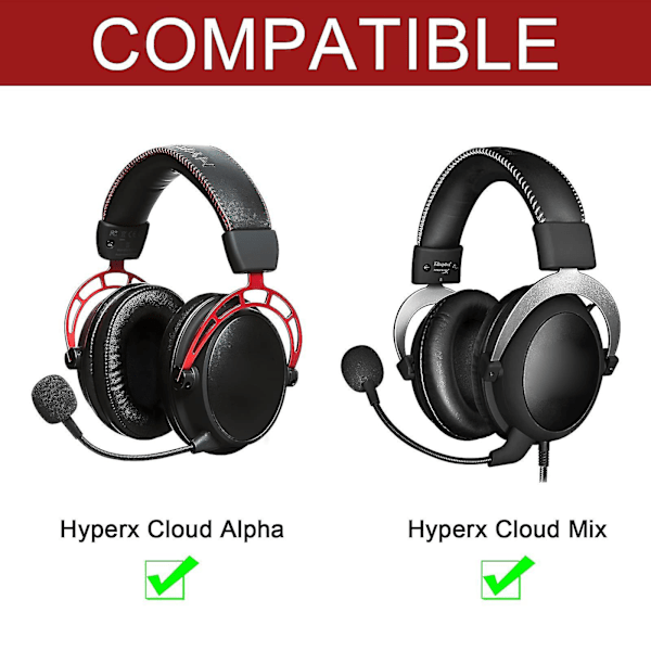 Kompatibel Hyperx Cloud-kompatibel Alpha Gaming Hörlurskabel Nylon Ersättningskabel