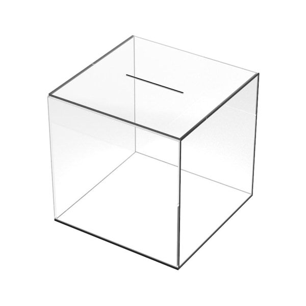 1 st transparent spargris för vuxna, transparent akryl spargris, sparbössa för pengar och växel för att hjälpa till med budget och spara, oöppningsbar spargrisburk för mynt Cube L