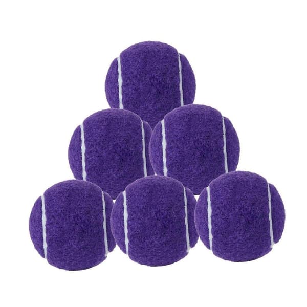 6x Tennis Balls for Beginner Training Durable Practice Balls 2.52\" Dia Purple
