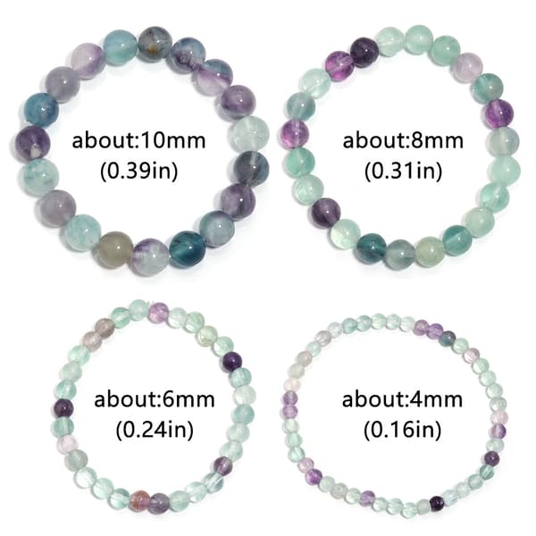 Gaveidé – Armbånd laget av naturlig edelsten (fluoritt, 8 mm diameter, elastisk)