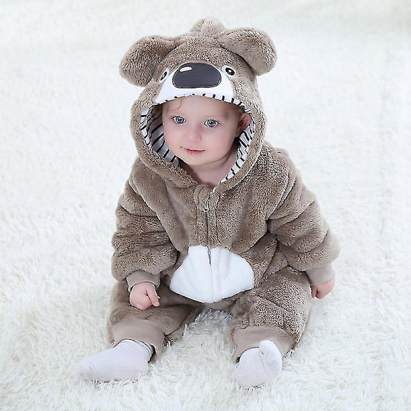 Umorden Infant Toddler Cartoon Koala Bear Costume Kigurumi For Baby Boys Girls Bodysuit Jumpsuit Onesie Flannel Comfortable 90 (24-30M)