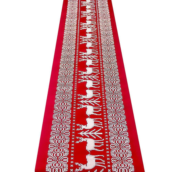 Linneduk för julbordet, för julbordsdekoration (270*28cm) Tryckt rektangulär bordsduk