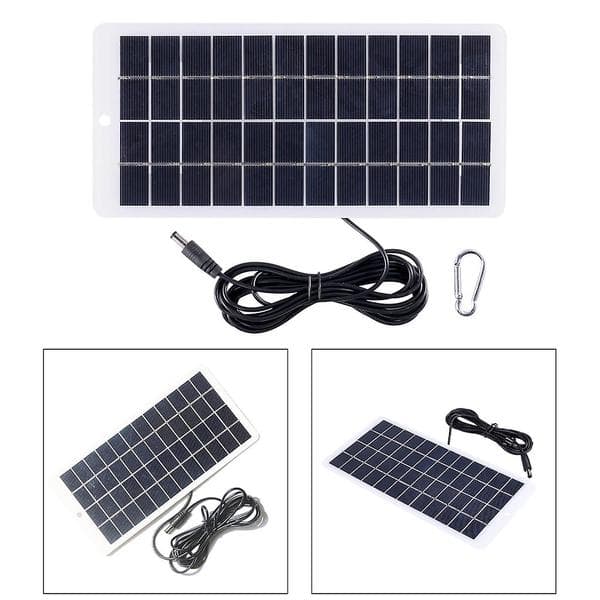 10W USB Solpanel, 12V Højtydende Polysiliciummodul Vandtæt Soloplader med Solcelle til Camping