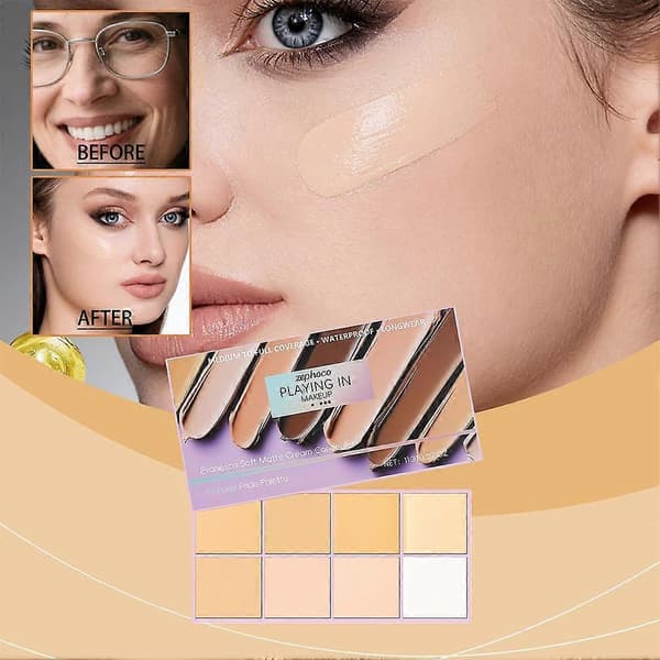 Professionel farvegradient concealer naturlig farve makeup mat concealer 03/1pcs
