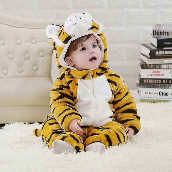Tecknad Djurform Pyjamas Unik Form Lös Långärmad Nattlinne För Sovrum 80cm Leopard