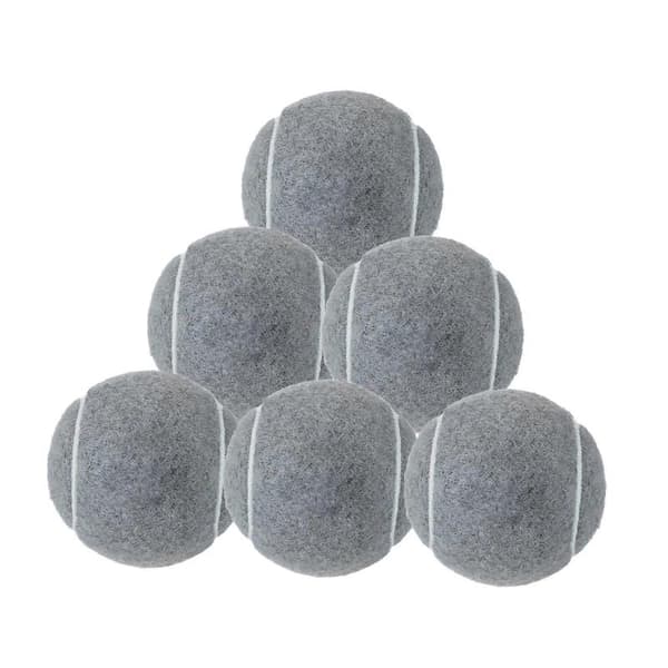 6x Tennis Balls for Beginner Training Durable Practice Balls 2.52\" Dia Grey