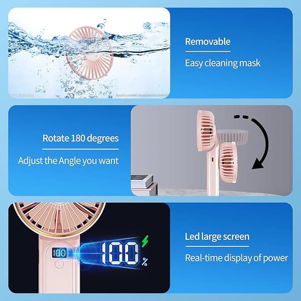 Håndholdt ventilator Bærbar ventilator Genopladelig personlig ventilator
