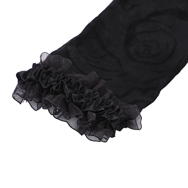 Dame Fishnet-hansker med blomstermønster Fish Net Mesh Full Finger Elegant Glove