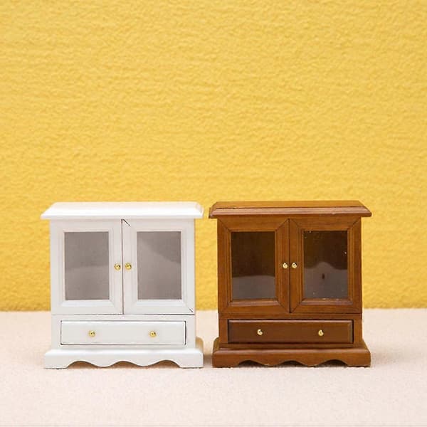 Miniatyr dukkehus bokhylle treskap til dekorasjon