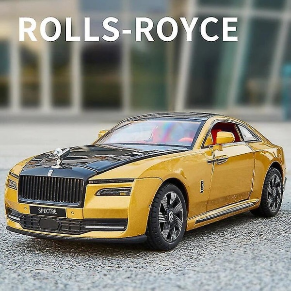 1/24 Rolls-Royce Spectre Legetøjsbil Model Høj Simulation Legering Lyd Lys Træk Tilbage Legetøjsbil Til Dreng Julegave Samling Ingen Æske Golden
