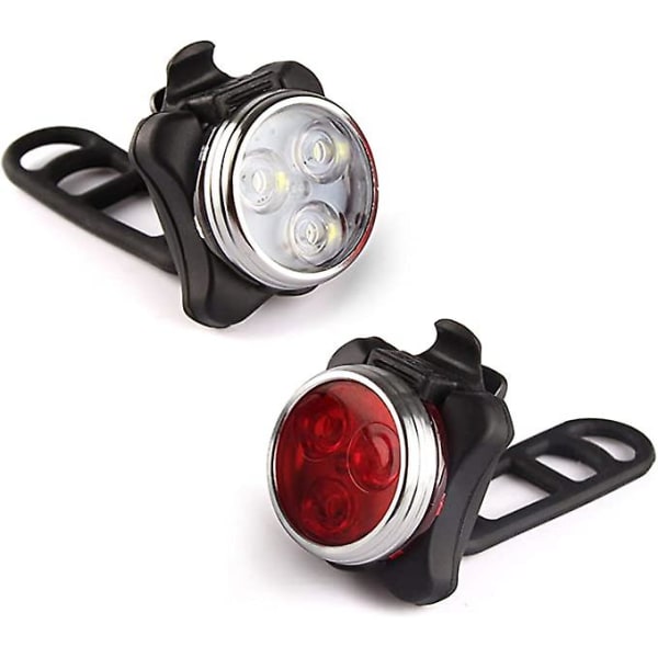 Ghyt Rechargeable Bike Light Set,super Bright Front Headlight And Rear Led Bicycle Light,650mah Lithium Battery,4 Light Mode Options