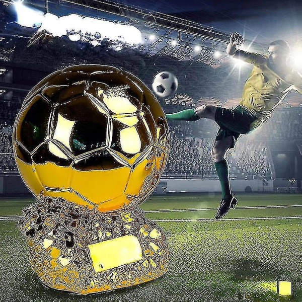 2022 Golden Ball Trophy Fotbollsfinalens bästa målskyttmodell Hartsfotbollskupa Fankollektion Souvenir Fotbollsskor Form Trofé(21cm