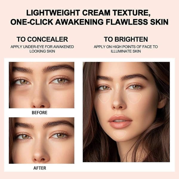 Concealer Click Pen, Flydende Concealer Pen, Concealer til Mørke Rande, Let Dækkeevne, Holdbar Formel, til Piger Ivory Glow