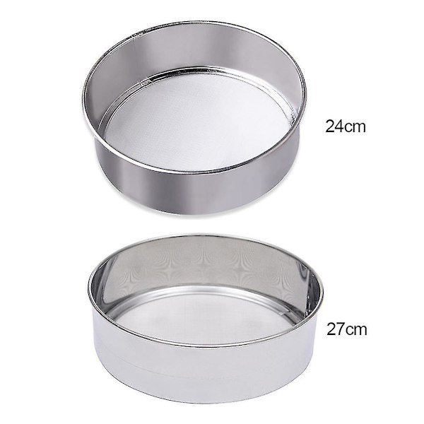 2 st/set Rund 40 Mesh Rostfritt Stål Mjöl Sockersikt Sil Kök Bageri