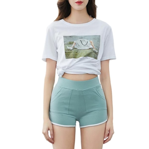Puuvillaiset joogashortsit Skinny Slim Short Pants SVART M musta black M