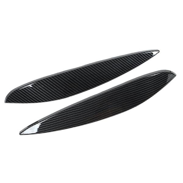 2pcs Headlight Eyebrows Left Right ABS Replacement for Benz Smart 453 Fortwo Forfour 2015-2020 Carbon Fiber Style