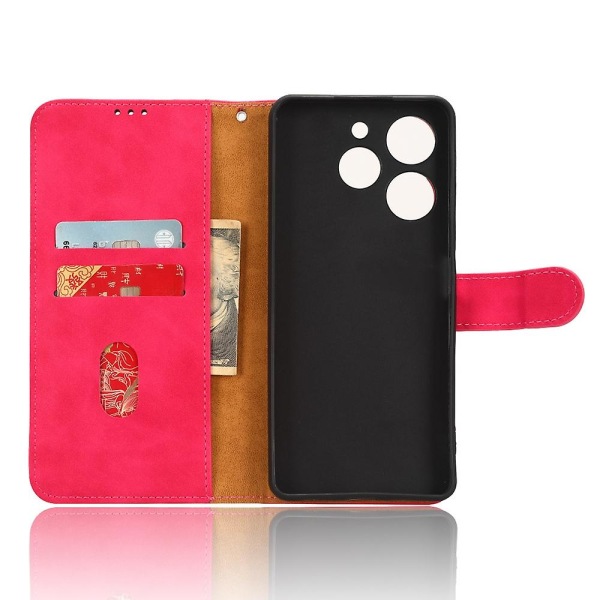 För Tecno Spark 10 Pro Skin-touch läder folio fodral plånbok stativ magnetiskt skyddande telefonfodral Pink Transsion Tecno Spark 10 Pro