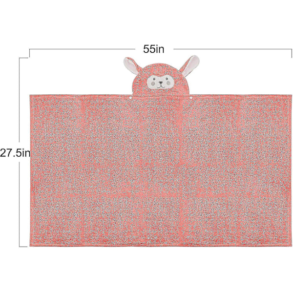 Pehmeä vauvan kylpypyyhe, jossa on huppu, erittäin imukykyinen kylpytakkipeitto, lahja vauvoille ja taaperoille, pojille ja tytöille - erittäin suuri 28\" x 55\" (vihreä) Pink