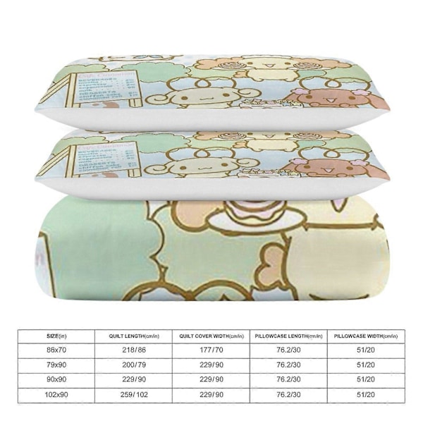 v122 Cinnamoroll 3-delt Tvilling Sengesett - Inkluderer 1 Enkeldyne og 2 Putetrekk Sengetøy - Falmebestandig Mikrofiber - Cinnamoroll io122 240x260cm 94x102in