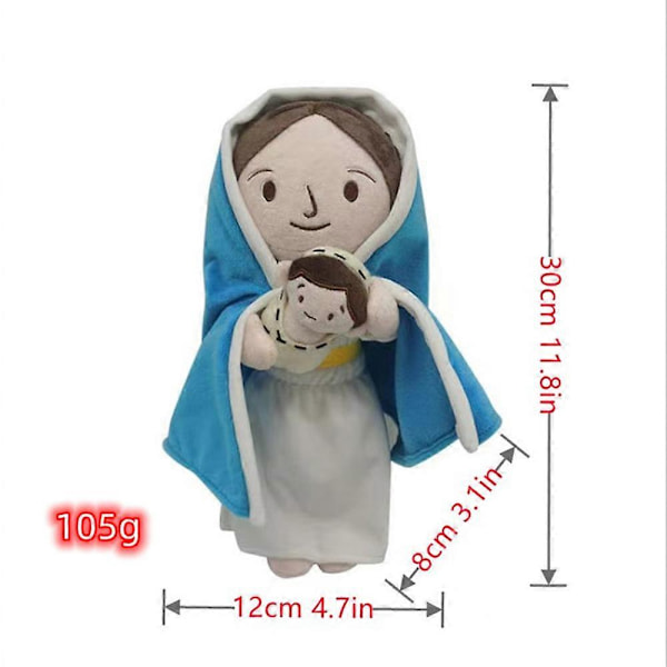 Jesus Plysch Kristus Religiös Leksak Jungfru Maria Fylld Dock Frälsare Julgåva F