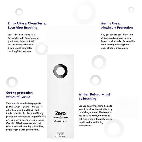 1-3 stk Zero Tannkrem 10% Nano-hydroksyapatitt for avansert emaljebeskyttelse 2pcs