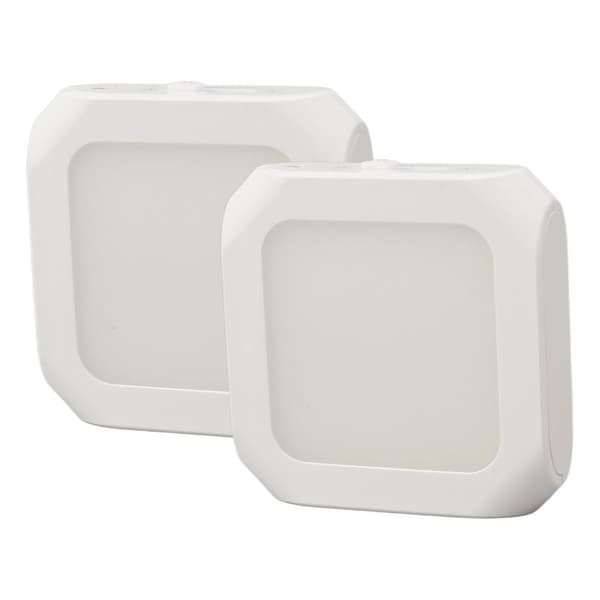 2 Pcs Motion Sensor LED Night Light Plug in Dimmable Nightlight with Auto Dusk Sensor 110-220V Warm Lighting EU Plug