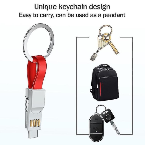 3-in-1-miniavainperälaturi USB-kaapeli Micro USB Type C Lightning-kaapeli