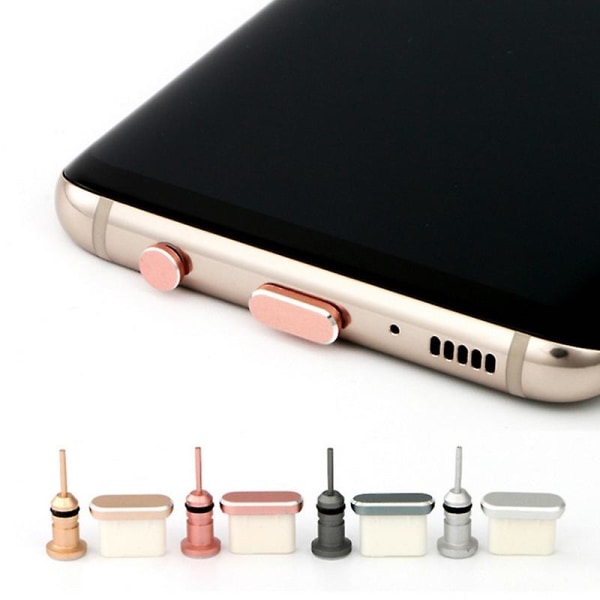 Typ C telefon dammplugg set USB typ-c port och 3,5 mm hörlursuttag 10