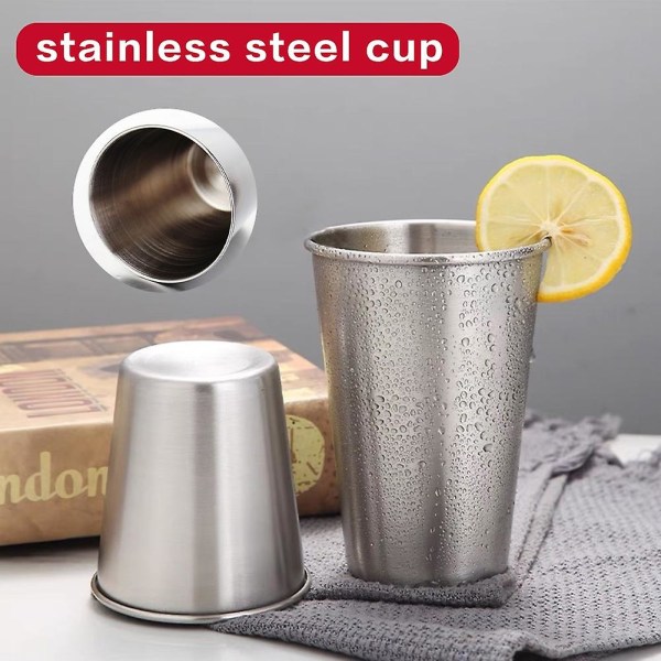 4/1 stk rustfritt stål vinglass 30ml/70ml/180ml/320ml øl kaffe te melkekopper hjem utendørs 4pcs 320ml347