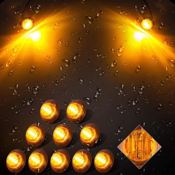 10x Lastbil Bus Båd Trailer Sidemarkeringslys Lampe 3LED Markeringslys Rødt hus rødt lys