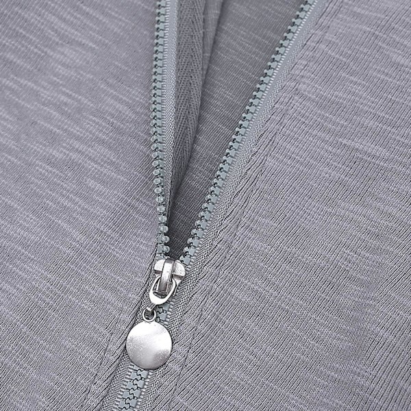 Unisex bomullsspädbarns baby sparkdräkter långärmade kaninöron dragkedja kaninpyjamas för 0-18 månader bebisar 80 Gray