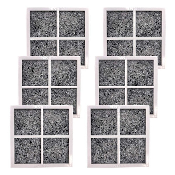 6 stk. erstatningsluftfilter til LG LT120F Elite 469918 kjøleskap Adq73214402, Adq73214404 gray  white