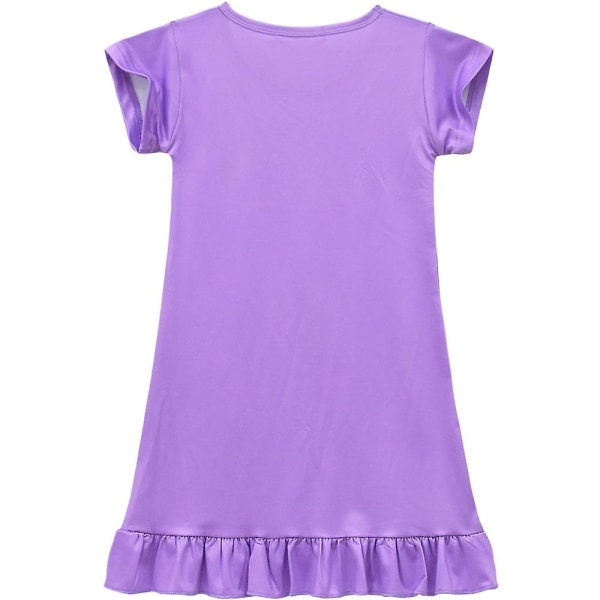 Barn Encanto Print Ruffle Pyjamas Klänning Flickor Nattlinne Sovkläder Nattkläder Purple 7-8 Years