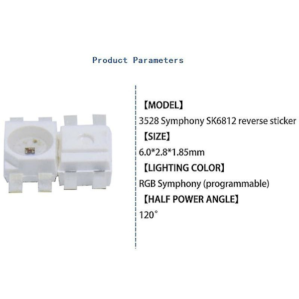 100 st SK6812 MINI-E RGB (liknande WS2812B) SK6812 3228 SMD Pixels LED-chip individuellt adresserbar White